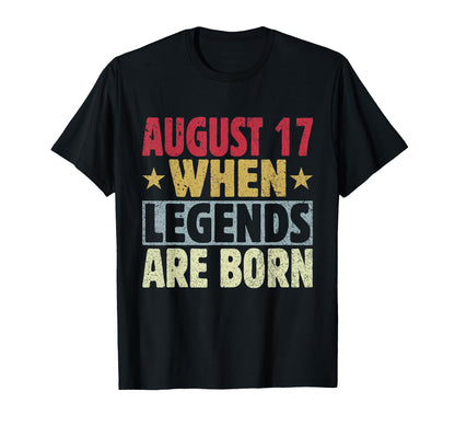 2024 17th Of August Birthday - August 17 Birthday T-Shirt