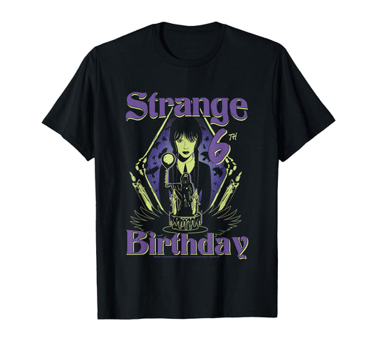 Wednesday Strange 6th Goth Birthday Big Wednesday Chest Logo T-Shirt