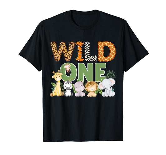 Wild One 1 Year Old 1st Birthday Safari Family Matching T-Shirt