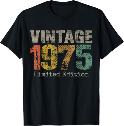 Vintage 1975 Limited Edition 50th Birthday Gifts 50 Year Old T-Shirt