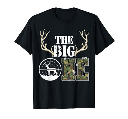 The Big One Birthday Boy Deer Hunter Camouflage 1st Birthday T-Shirt