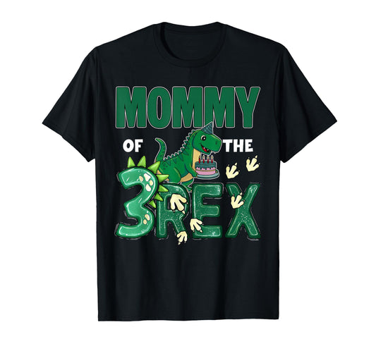 Mommy Of The Three Rex Birthday Dinosaur 3 Rex Youth Boy Kid T-Shirt