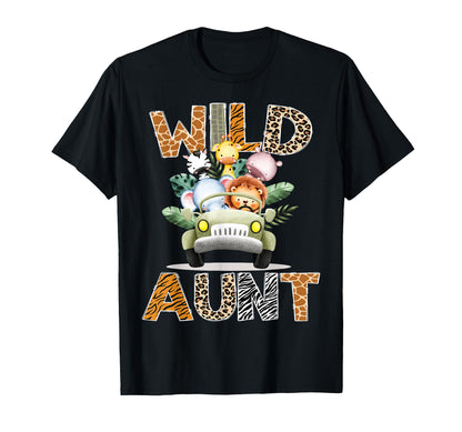 Wild Aunt Safari Jungle Animals 1st Birthday Truck T-Shirt
