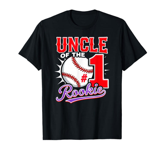 Uncle Of Rookie 1st Birthday Boy Baseball T-Shirt