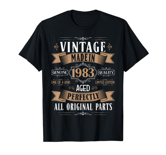 Vintage 42nd birthday men Born 1983 42 years old Bday mens T-Shirt