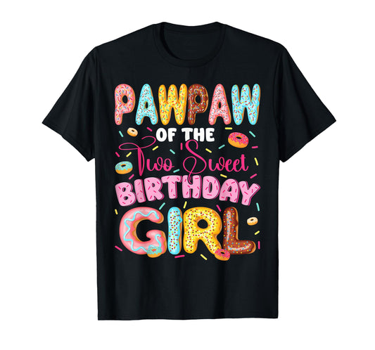 Pawpaw Of The Two Sweet 2Nd Birthday Girl Donut Lover T-Shirt