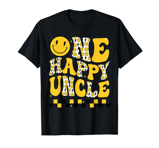One Happy Uncle First Smile Face Birthday Family Matching T-Shirt