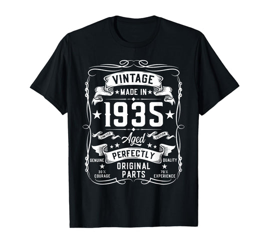 Vintage 1935 90 Years Old Gifts for Men 90yr 90th Birthday T-Shirt