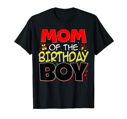Mom Of The Birthday Boy Family Party Birthday Outfit T-Shirt