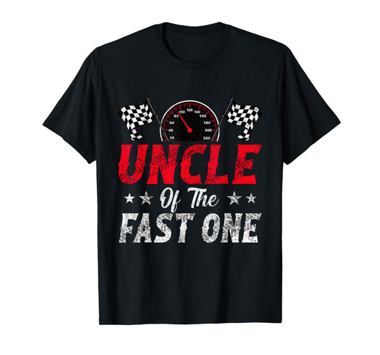 Uncle Of The Fast One 1st Birthday Racing Car Family T-Shirt