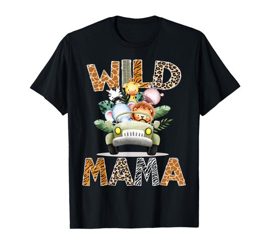 Wild Mama Safari Jungle Animals 1st Birthday Truck T-Shirt