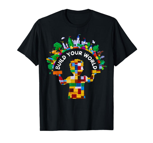 Master Builder Kids Building Blocks Brick Toys Birthday Boys T-Shirt