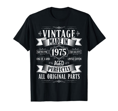 Vintage 50th Birthday Men Born 1975 50 Years Old Bday Men T-Shirt