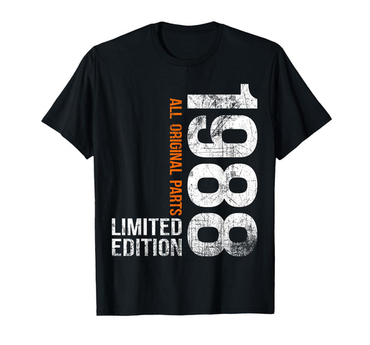 Vintage 1988 37th Birthday Gifts Men Women 37 Years Old T-Shirt