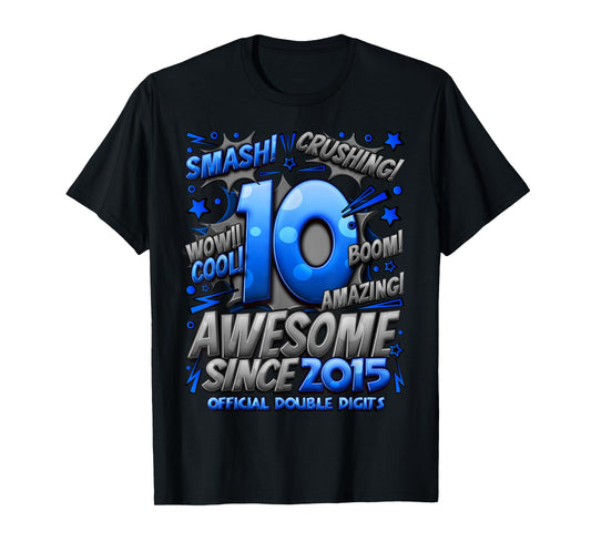 Official Double Digits 10 Year Old Gifts 10th Birthday Boy T-Shirt