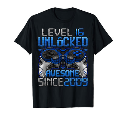 Level 16 Unlocked 16 Year Old Gifts Boys 16th Birthday Boy T-Shirt