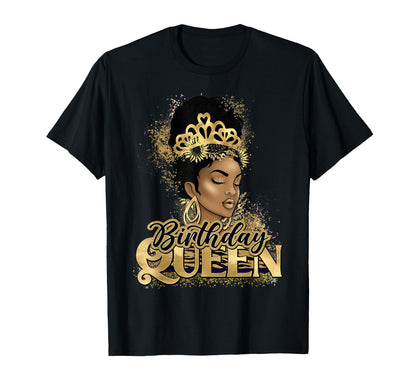 Birthday Queen African American Black Woman T-Shirt