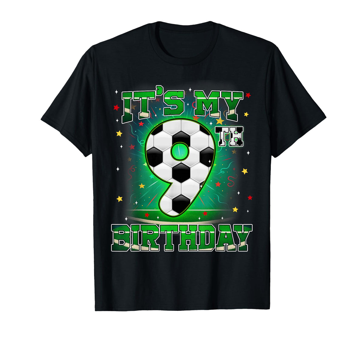 Its My 9th Birthday Boys Soccer 9 Years Old Party Matching T-Shirt