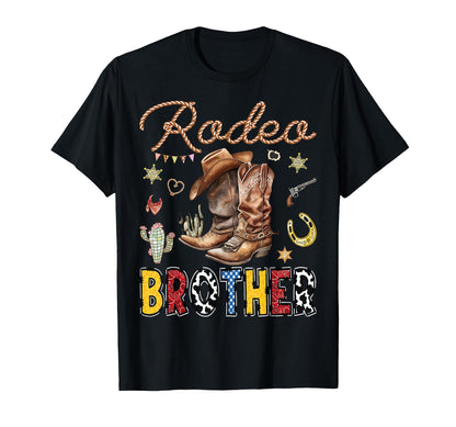 Rodeo Brother Western Cowboy Birthday Matching Family T-Shirt