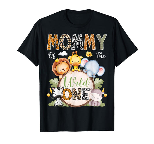 Mommy Of The Wild One 1St Birthday Boy Safari Jungle T-Shirt