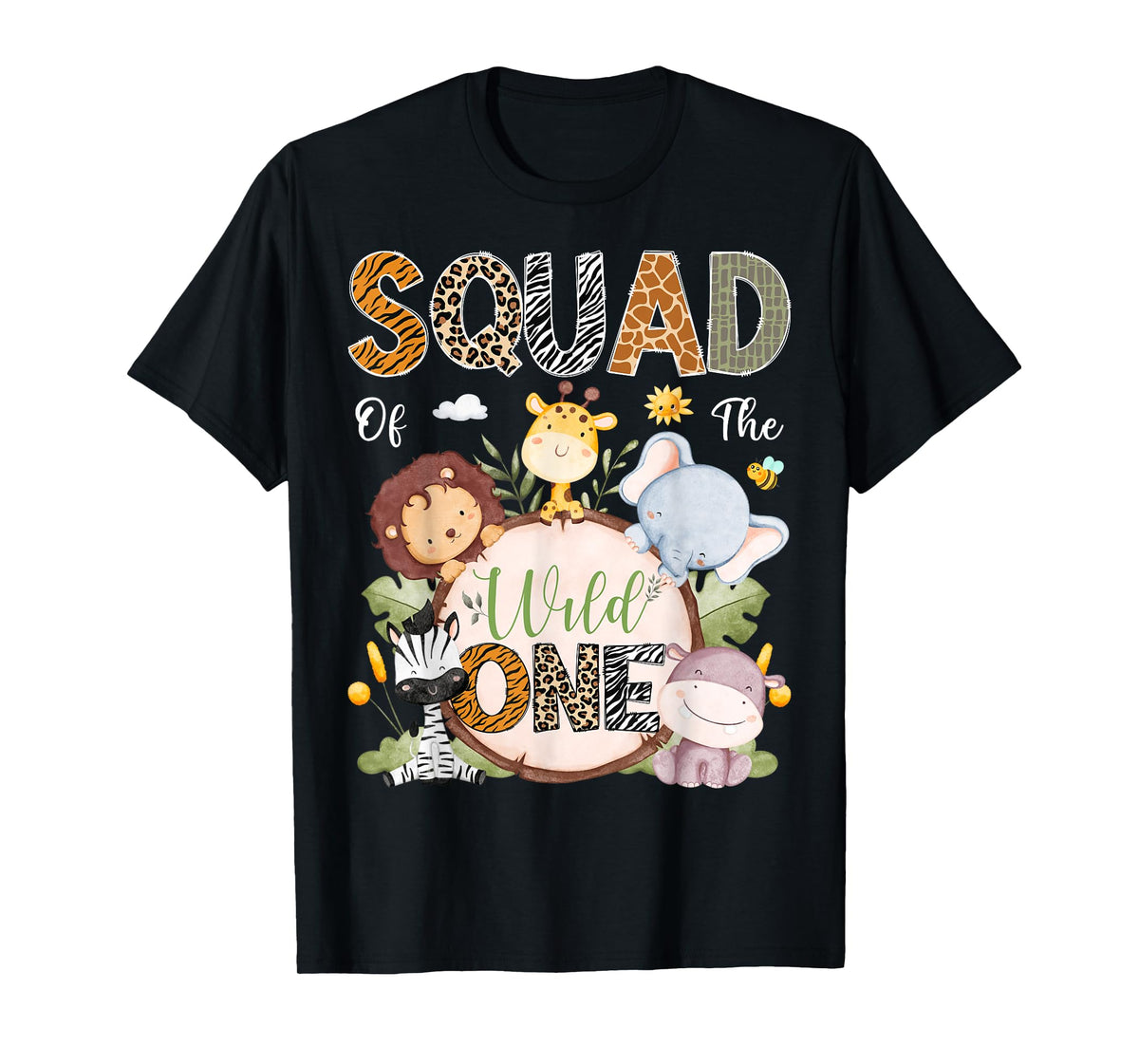Squad Of The Wild One 1St Birthday Safari Jungle Animals T-Shirt