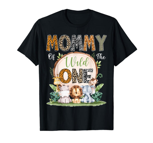 Mommy Of The Wild One First Birthday Safari Woodland T-Shirt