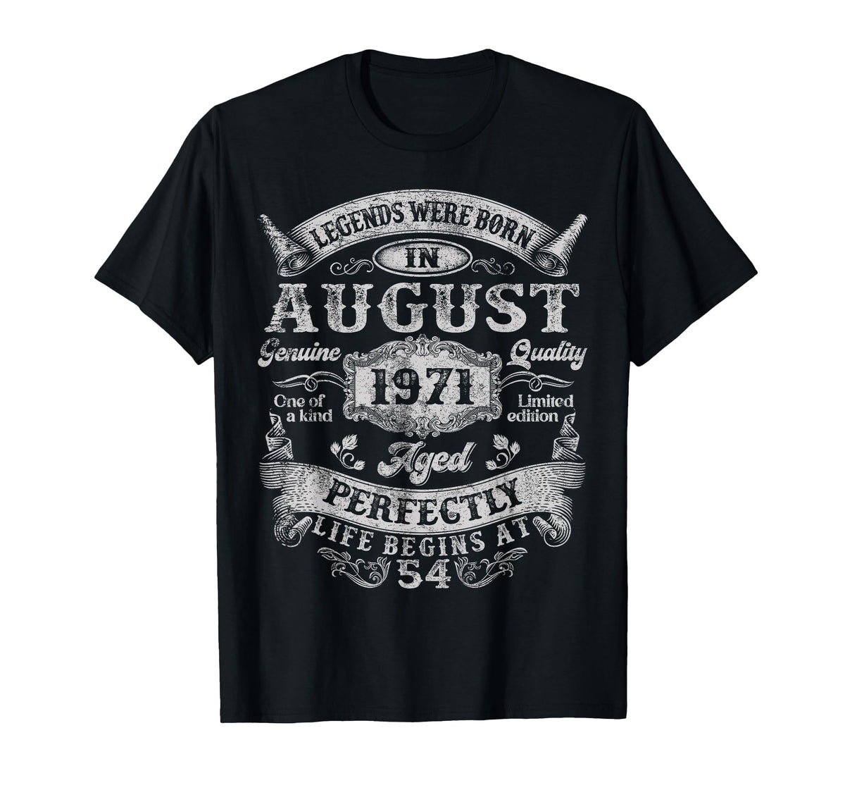 Legends Were Born In August 1971 Vintage 54th Birthday Men T-Shirt