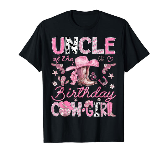 Uncle Of The Birthday CowGirl Coquette Rodeo Uncle T-Shirt