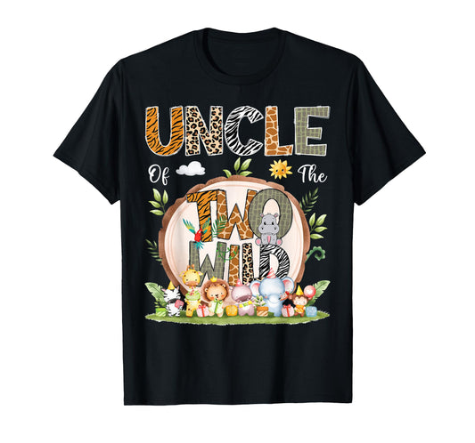 Uncle Of The Two Wild Animal Safari 2Nd Birthday Party T-Shirt