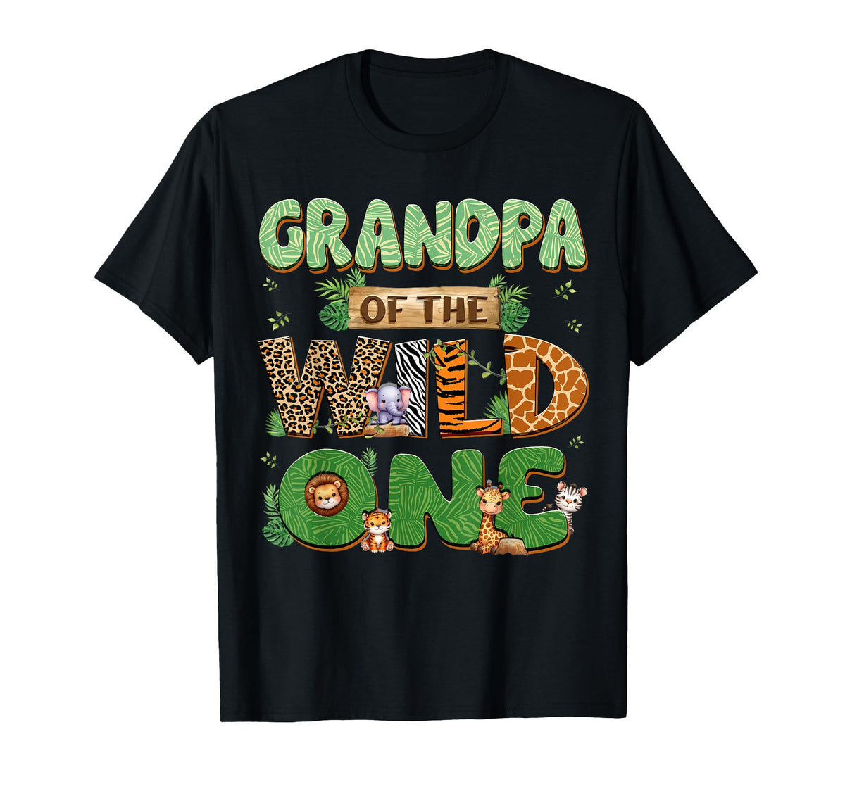 Grandpa Of The Wild One Birthday Family Matching Party Decor T-Shirt