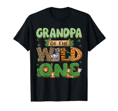 Grandpa Of The Wild One Birthday Family Matching Party Decor T-Shirt