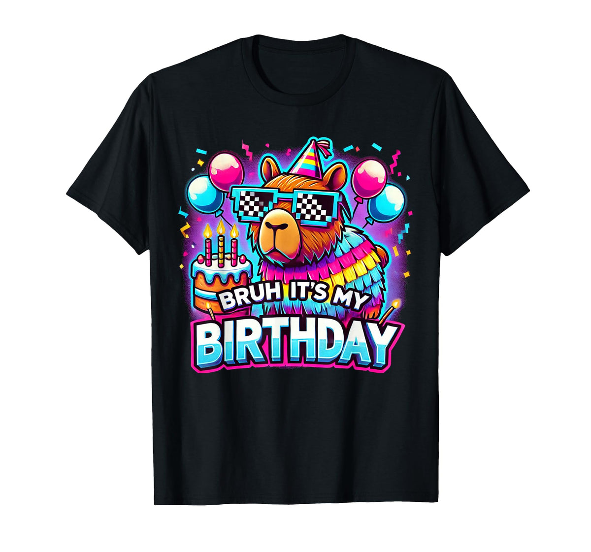 Bruh Its My Birthday Capybara Boy Family Party Bday T-Shirt