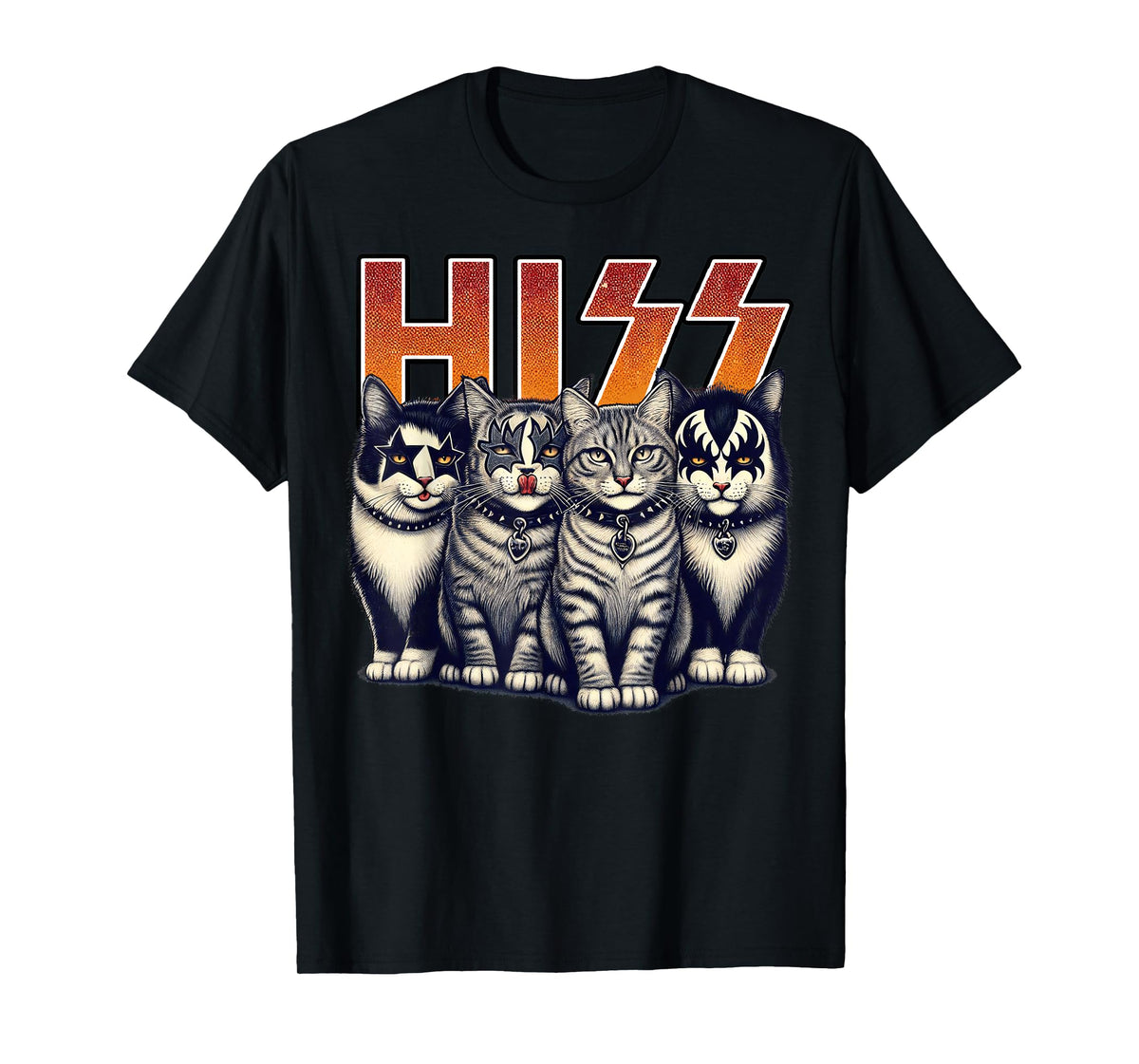 Hiss Funny Cats Kittens Rock Rockin Birthday Gifts Idea T-Shirt