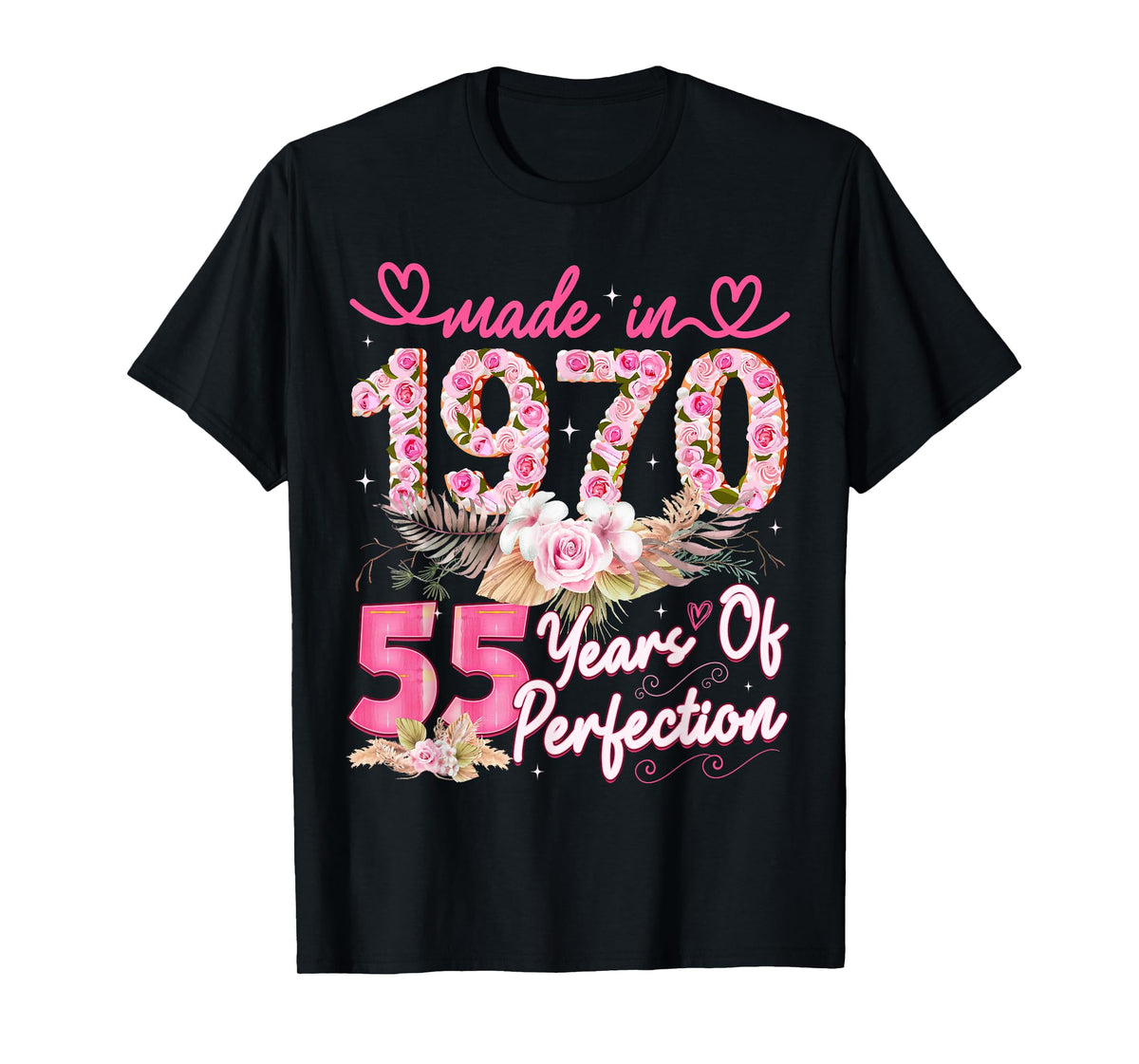 Made in 1970 55th Birthday 55 Year Old Floral Perfection T-Shirt